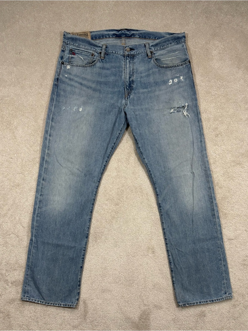 Vintage Polo Ralph Lauren 867 Classic Fit Straight Leg Distressed Jeans 36x32